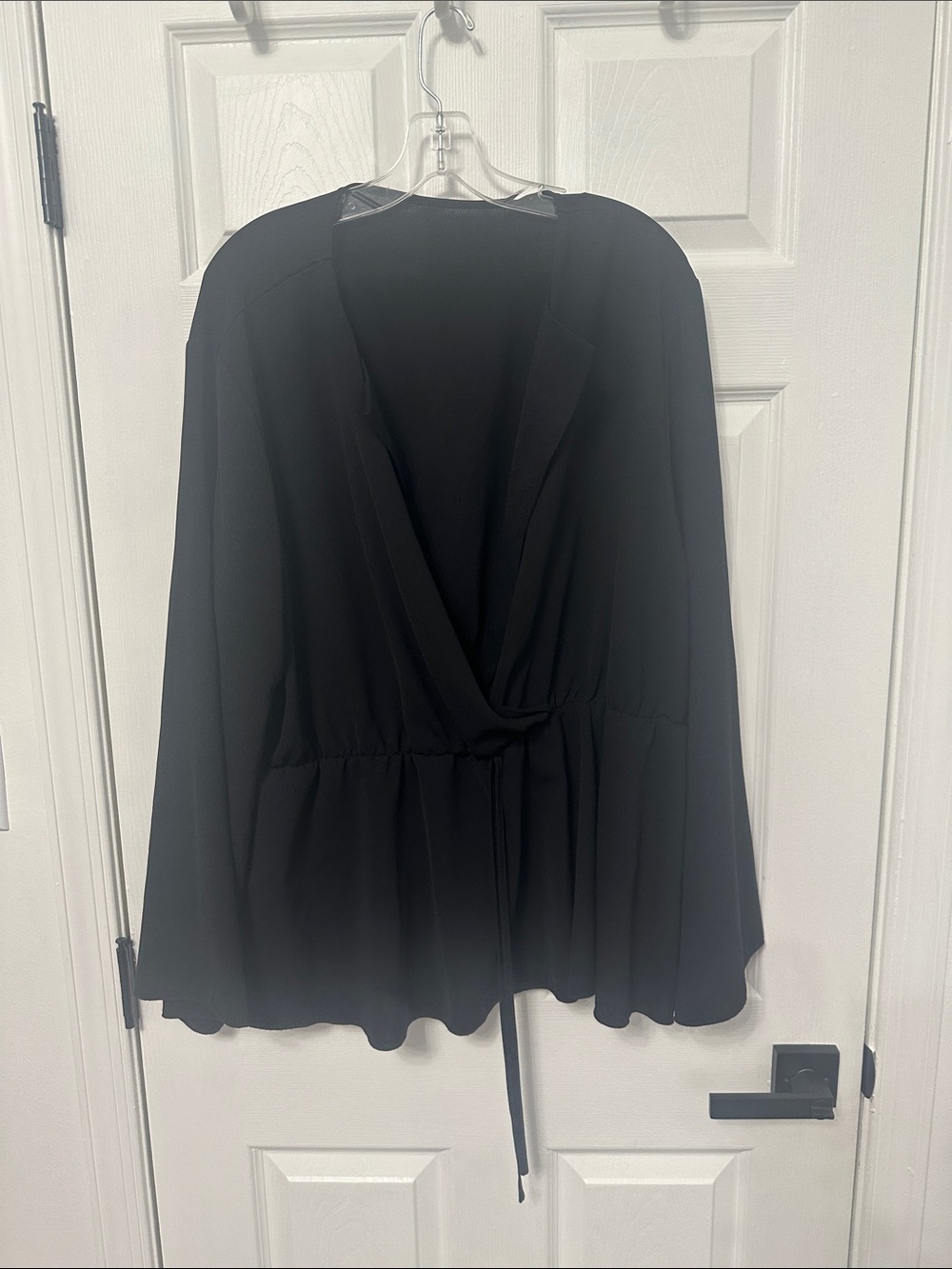 Black dress top with drawstring worn once